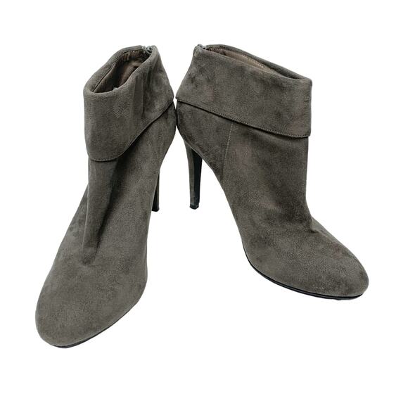 ABOUND Womens Faux Suede Zip Up High Heel Ankle Boots Almond Toe Gray Size 10M - Picture 2 of 6